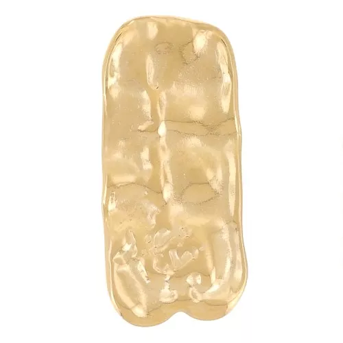 Pendenti rettangolari martellati 33x15 mm - Acciaio inossidabile 304L dorato x2