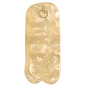 Pendenti rettangolari martellati 33x15 mm - Acciaio inossidabile 304L dorato x2