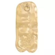 Pendenti rettangolari martellati 33x15 mm - Acciaio inossidabile 304L dorato x2