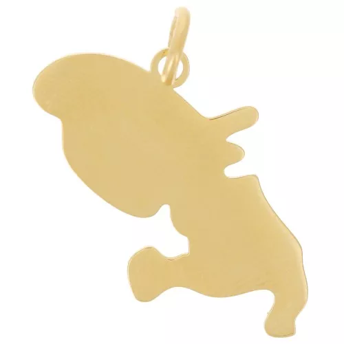 Pendente Martinique 25x14 mm - Acciaio inossidabile 316L dorato x1