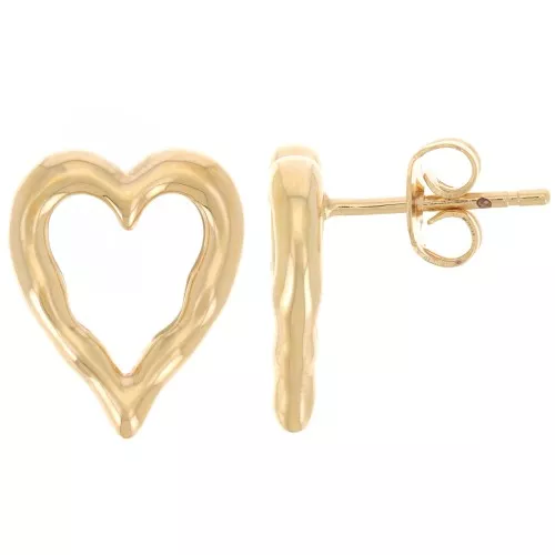 Orecchini a cuore 14x11 mm - placcato oro 3 micron x2