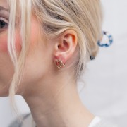 Orecchini a cuore 14x11 mm - placcato oro 3 micron x2