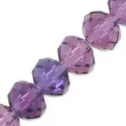 Perles rondelles facettées - rondes aplaties -6x5 mm Amethyst x40cm