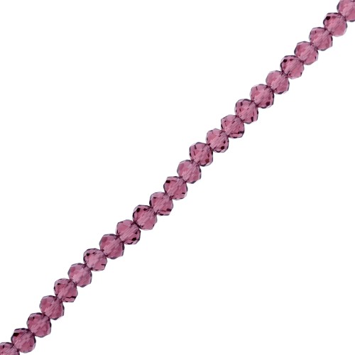 Perle sfaccettate rotonde - rotonde appiattite - 6x5 mm Ametista x40cm