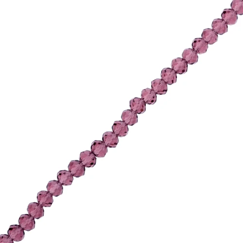 Perle sfaccettate rotonde - rotonde appiattite - 6x5 mm Ametista x40cm