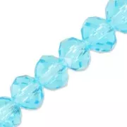 Tonde schiacciate sfaccettate mm. 6x4 Aquamarine x40cm