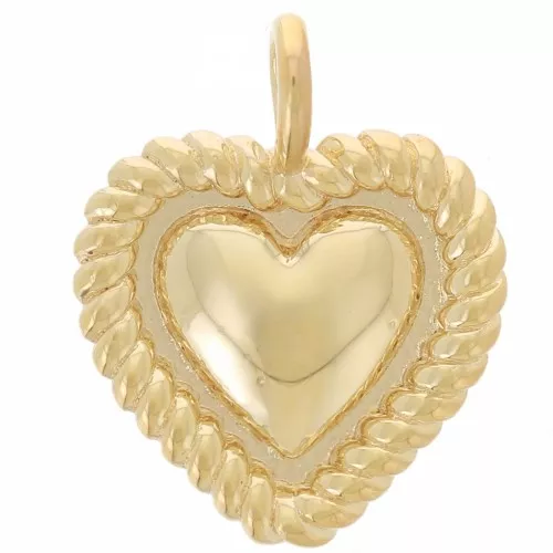 Pendente cuore lavorato 13x10 mm - placcato oro 3 micron x1