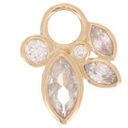 Pendente orchidea 13x10 mm con ossidi di zirconio - placcato oro 3 micron x1|raw }}