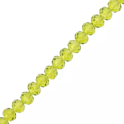 Tonde schiacciate sfaccettate mm. 6x5 Olivine x40cm