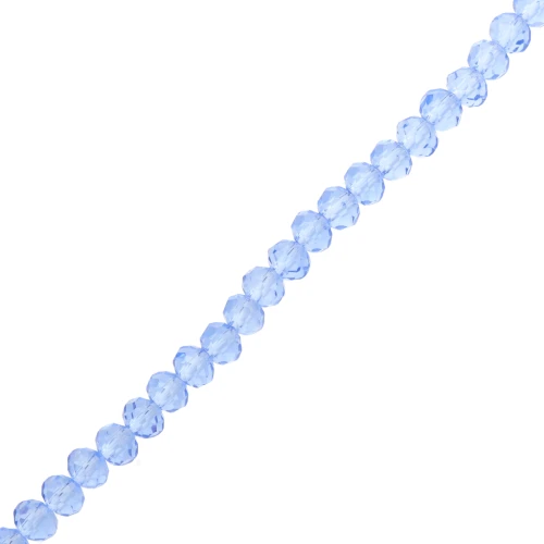 Perle sfaccettate rotonde - rotonde appiattite - 6x5 mm Zaffiro chiaro x37cm