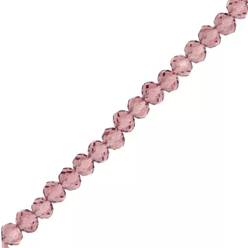 Perline sfaccettate rotonde - rotonde appiattite - 4x3,5 mm Ametista x40cm