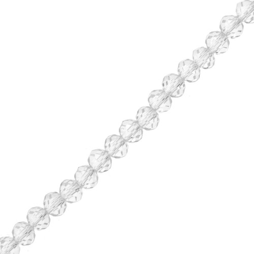 Perla a disco sfaccettate - rotonde appiattite 4,5x4 mm - Crystal x40 cm