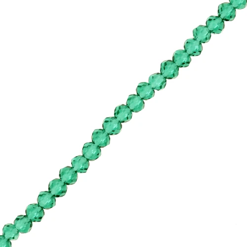Perline tonde sfaccettate - tonde appiattite 4x3,5 mm - Smeraldo x40cm