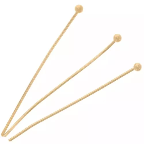 Chiodini a testa sferica 27X0,5 mm -dorato x50