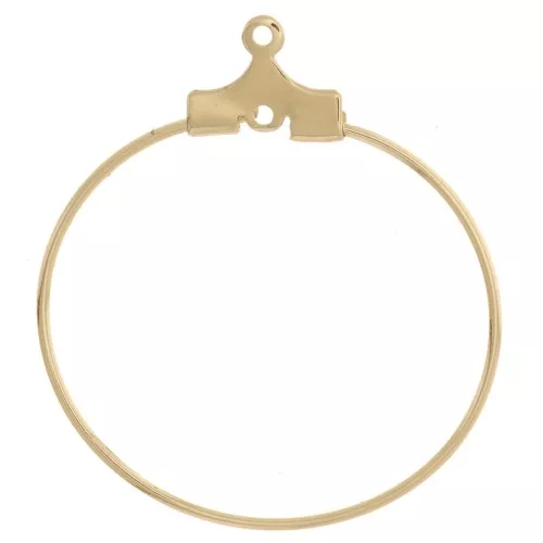 Orecchini cerchio da decorare 25 mm - 1 foro - Dorato x2