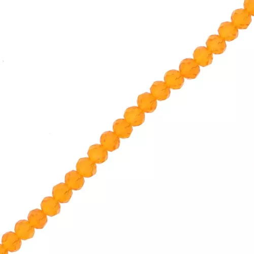 Perla sfaccettata rotonda - rotonda appiattita - 4x3,5 mm Tangerine x41cm