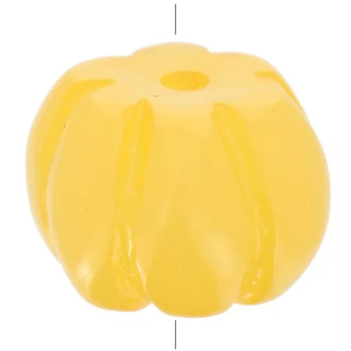Perlina Zucca 12 mm in resina opaca - Giallo x1