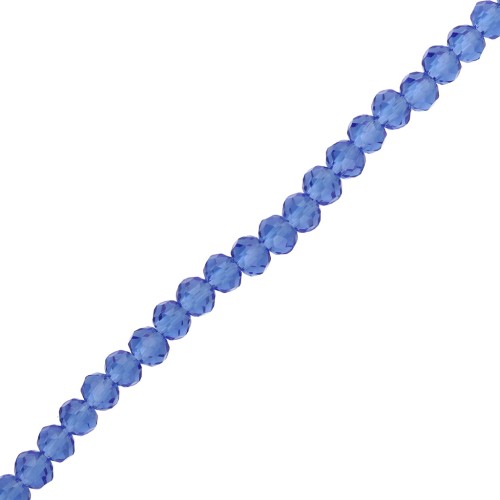 Perla a disco sfaccettate - rotonde appiattite - 4,5x3,5 mm Zaffiro x40 cm