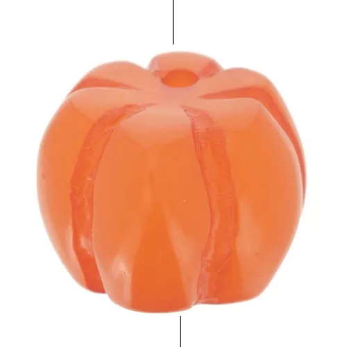 Perlina Zucca 12 mm in resina opaca - Corallo x1