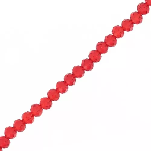 Perla rotonda sfaccettata - tonda appiattita 4x3,5 mm Siam x40cm