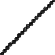 Perle sfaccettate rotonde - rotonde appiattite 4,5x4 mm - Jet x43cm