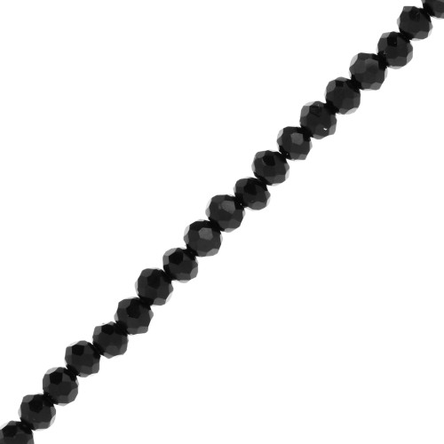Perle sfaccettate rotonde - rotonde appiattite 4,5x4 mm - Jet x43cm