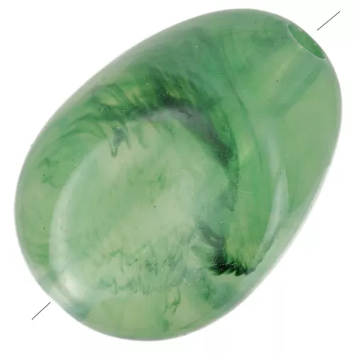 Perline irregolari piatte 18x13 mm in acrilico - Verde muschio marmorizzato x10