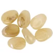 Perline piatte irregolari 18x13 mm in acrilico - Khaki marmorizzato x10