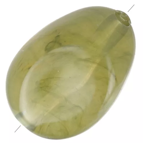 Perline piatte irregolari 18x13 mm in acrilico - Olive marbled x10