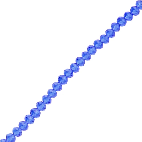 Perle sfaccettate rotonde - rotonde appiattite - Zaffiro 6x5 mm x39cm