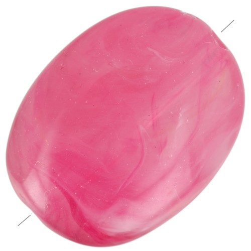 Perle piatte irregolari in acrilico 19x15mm Rosa marmorizzato x10