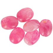Perle piatte irregolari in acrilico 19x15mm Rosa marmorizzato x10