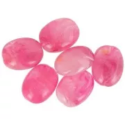 Perle piatte irregolari in acrilico 19x15mm Rosa marmorizzato x10