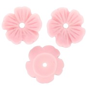 Coppette fiore in resina 10 mm - Rosa chiaro x12