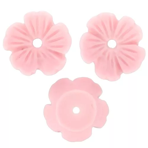 Coppette fiore in resina 10 mm - Rosa chiaro x12