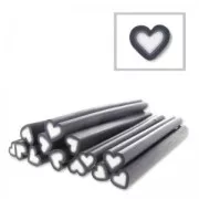 Canna Argilla polimerica 5x50 mm Cuore Grigio Antracite