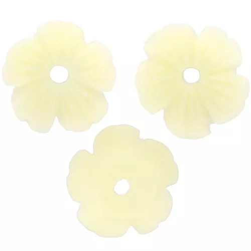 Coppette fiore in resina 10 mm - Ecrù x12