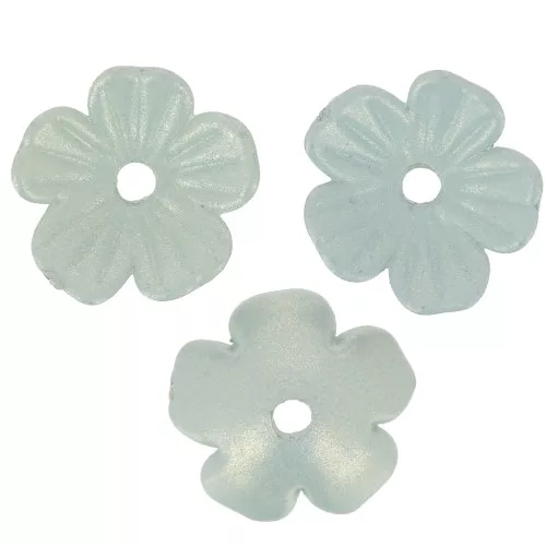 Coppette fiore 11 mm in acrilico - Blu grigio iridescente x12
