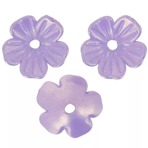 Coppette fiore 11 mm in acrilico - Viola iridescente x12