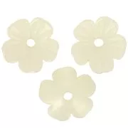 Coppette fiore 11 mm acrilico - Giallo chiaro iridescente x12