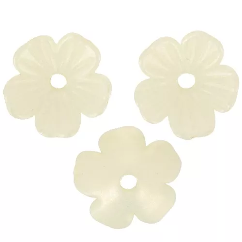 Coppette fiore 11 mm acrilico - Giallo chiaro iridescente x12