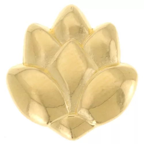 Passante slider fiore di loto per laccio da 10 mm dorato oro fino x1