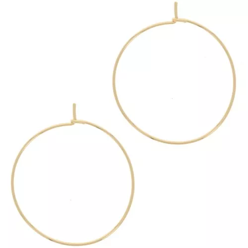 Orecchini a cerchio da decorare 30 mm - Filo 0,7 mm - Dorato x20