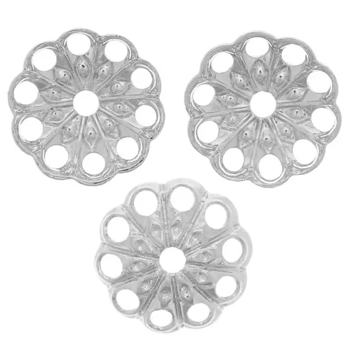 Coppette filigranate lavorate 6 mm - Argentato x20