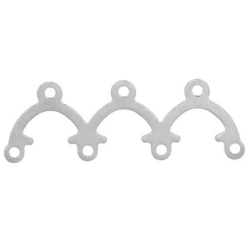 Distanziatori 3 ponti 25x8,5 mm Argentato x10
