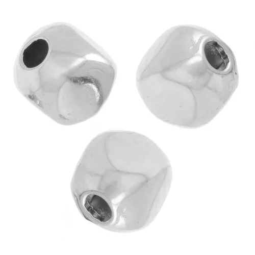 Perline cubiche sfaccettate - 2,5 mm - Argentato x50