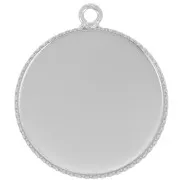 Castone per cabochon a base piatta 18 mm Argentato x1