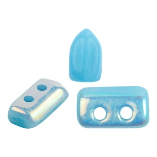 Perle di vetro Piros® da Puca® 2x5 mm - Opaque Aqua AB x10g