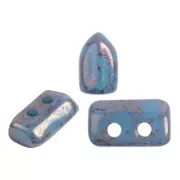 Perle di vetro Piros® da Puca® 2x5 mm - Opaque Aqua Bronze x10g