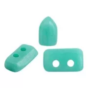 Perle di vetro Piros® da Puca® 2x5 mm - Opaque Green Turquoise Mat x10g